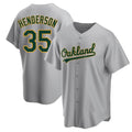 MATTH Athletics #35 Rickey Henderson Player Gray Replica Road Stitched Jersey