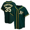 MATTH Athletics #35 Rickey Henderson Player Green Replica Alternate Stitched Jersey