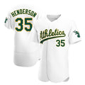 MATTH Athletics #35 Rickey Henderson Player White Authentic Home Stitched Jersey