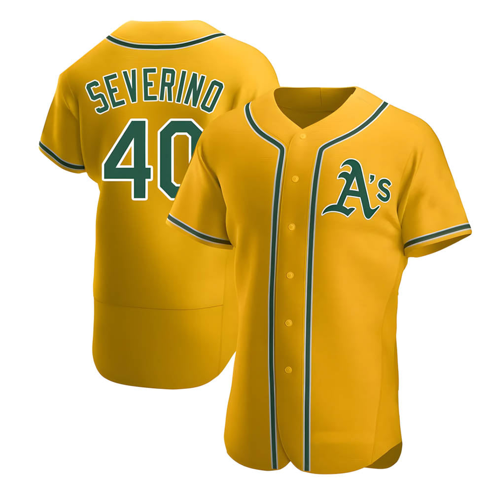 MATTH Athletics #40 Luis Severino player Gold Authentic Alternate Stitched Jersey