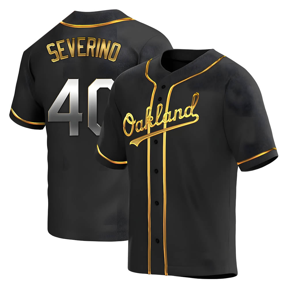 MATTH Athletics #40 Luis Severino player Gold Replica Black en Alternate Stitched Jersey