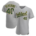 MATTH Athletics #40 Luis Severino player Gray Authentic Road Stitched Jersey