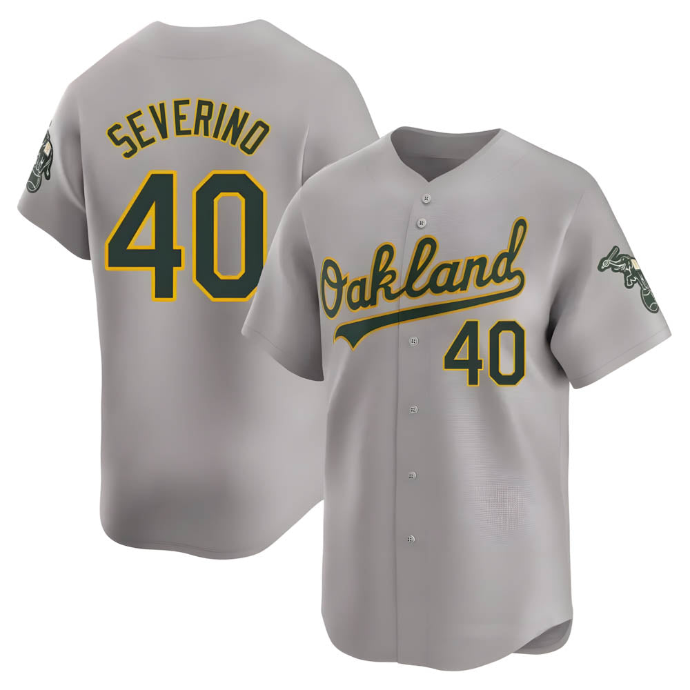 MATTH Athletics #40 Luis Severino player Gray Limited Away Stitched Jersey
