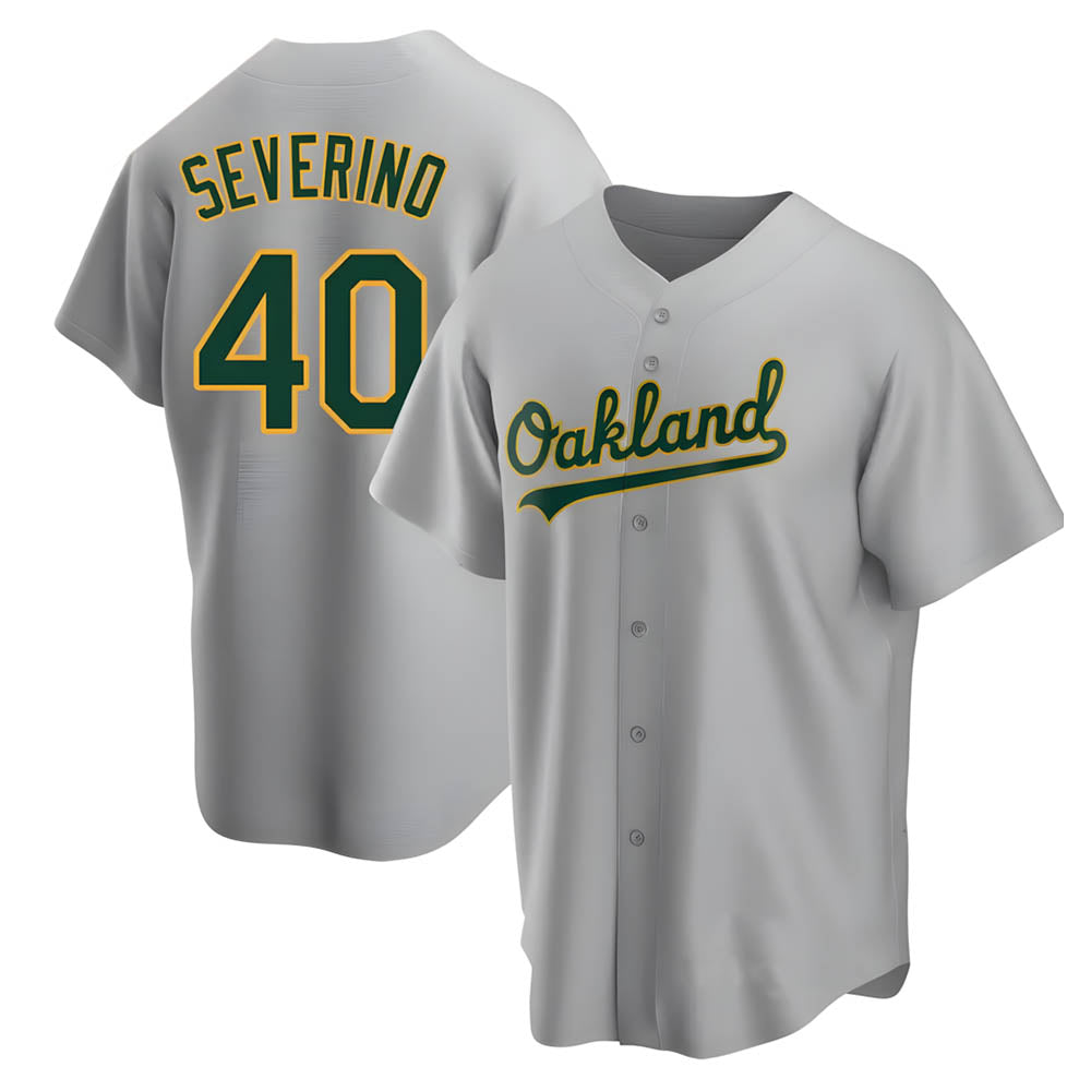 MATTH Athletics #40 Luis Severino player Gray Replica Road Stitched Jersey