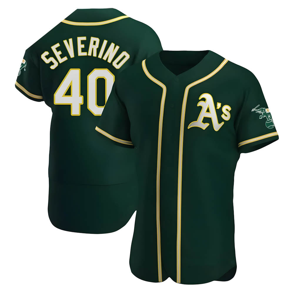 MATTH Athletics #40 Luis Severino player Green Authentic Alternate Stitched Jersey