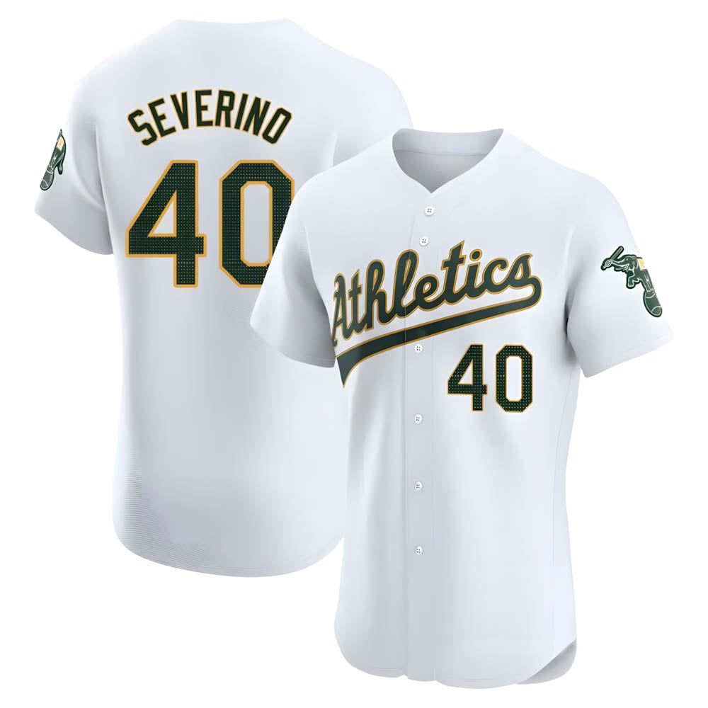 MATTH Athletics #40 Luis Severino player White Elite Home Stitched Jersey