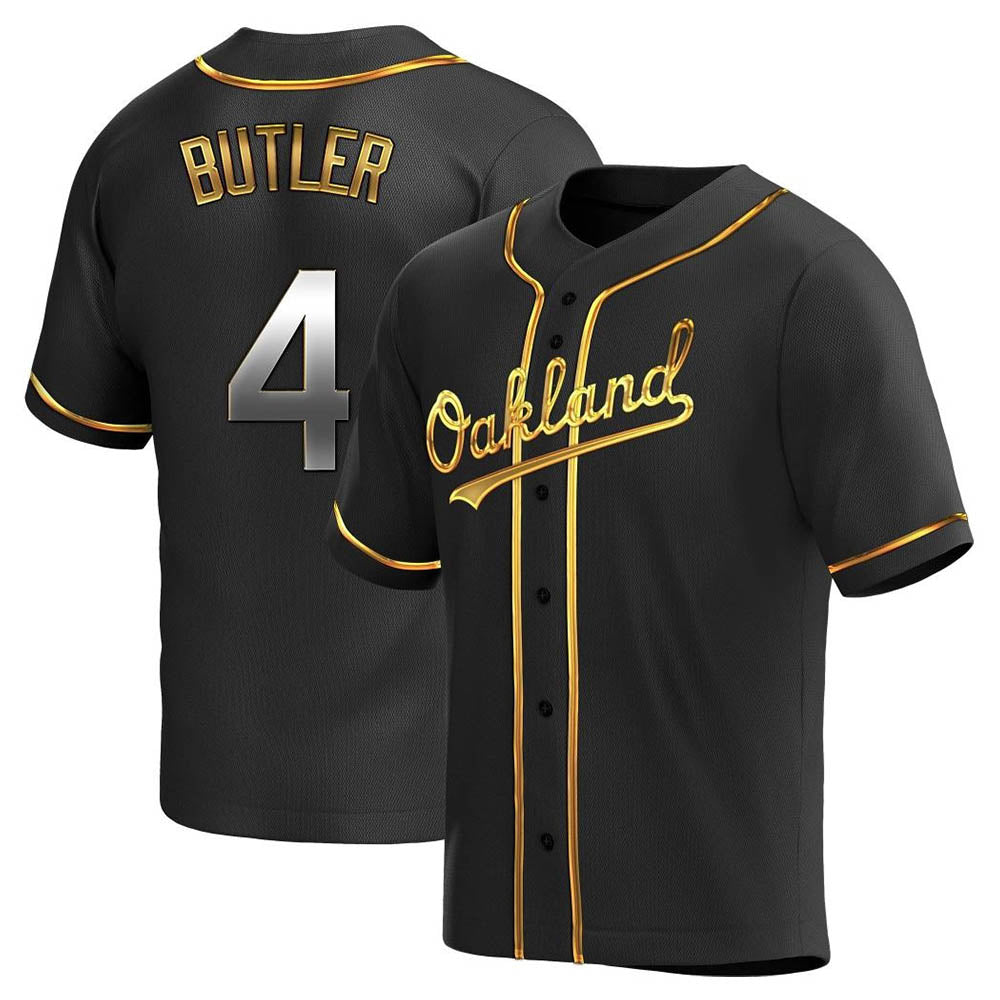 MATTH Athletics #4 Lawrence Butler player Black Golden Replica Alternate Stitched Jersey
