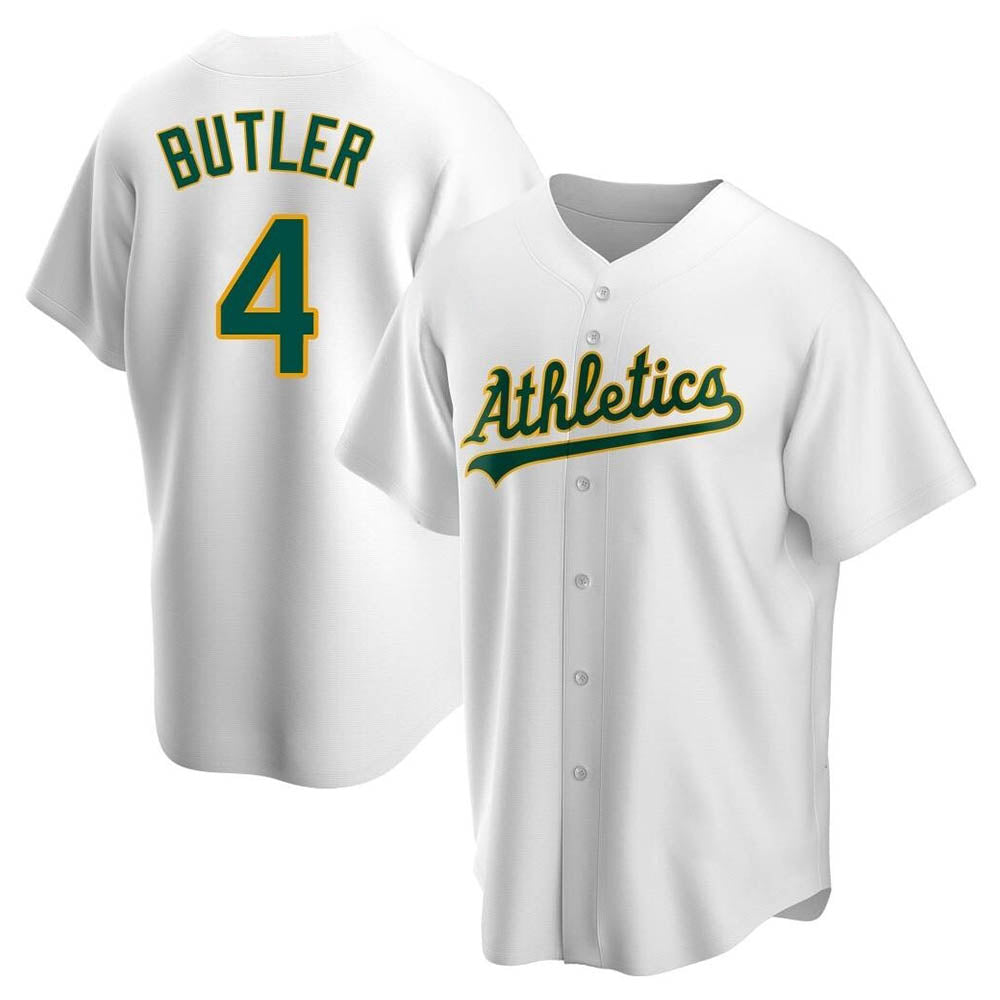 MATTH Athletics #4 Lawrence Butler player White Replica Home Stitched Jersey