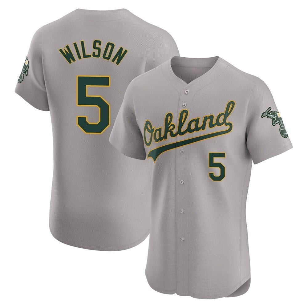 MATTH Athletics #5 Jacob Wilson Gray Elite Road Stitched Jersey