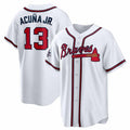 MATTH A.Braves #13 Ronald Acuna Jr. 2025 All-Star Game Home Replica Player Jersey - White Stitched Personalized Jersey