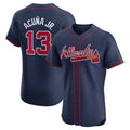 MATTH A.Braves #13 Ronald Acuna Jr. Alternate Elite Player Jersey - Navy Personalized Jerseys