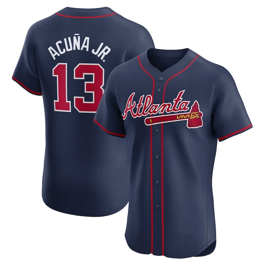 MATTH A.Braves #13 Ronald Acuna Jr. Alternate Elite Player Jersey - Navy Personalized Jerseys