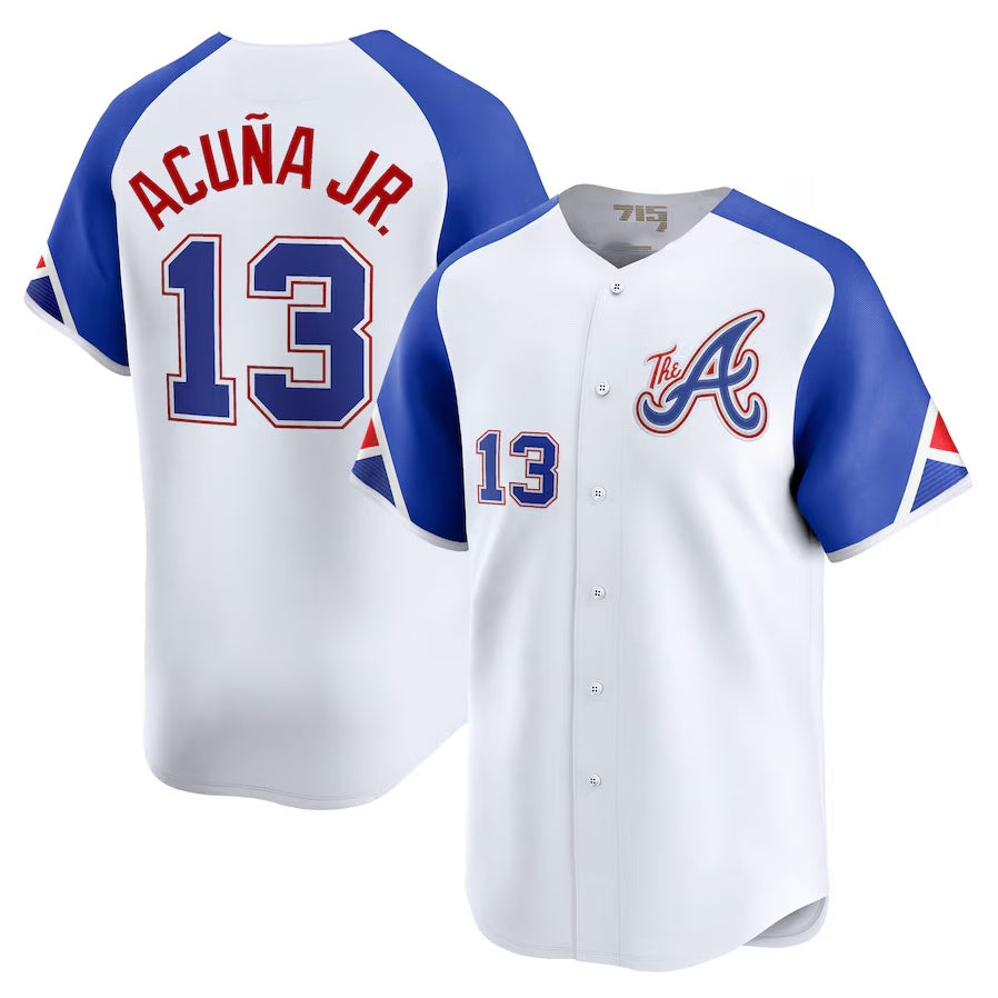 MATTH A.Braves #13 Ronald Acuna Jr. City Connect Limited Jersey - White Personalized Jerseys