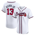 MATTH A.Braves #13 Ronald Acuna Jr. Home Elite Jersey - White Personalized Jerseys