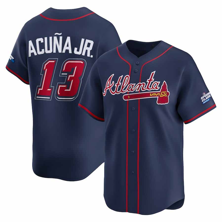 MATTH A.Braves #13 Ronald Acuna Jr. Navy 2025 Speedway Classic Alternate Limited Player Personalized Jersey