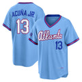 MATTH A.Braves #13 Ronald Acuna Jr. Powder Blue 2026 City Connect Stadium Stitched Personalized Jersey