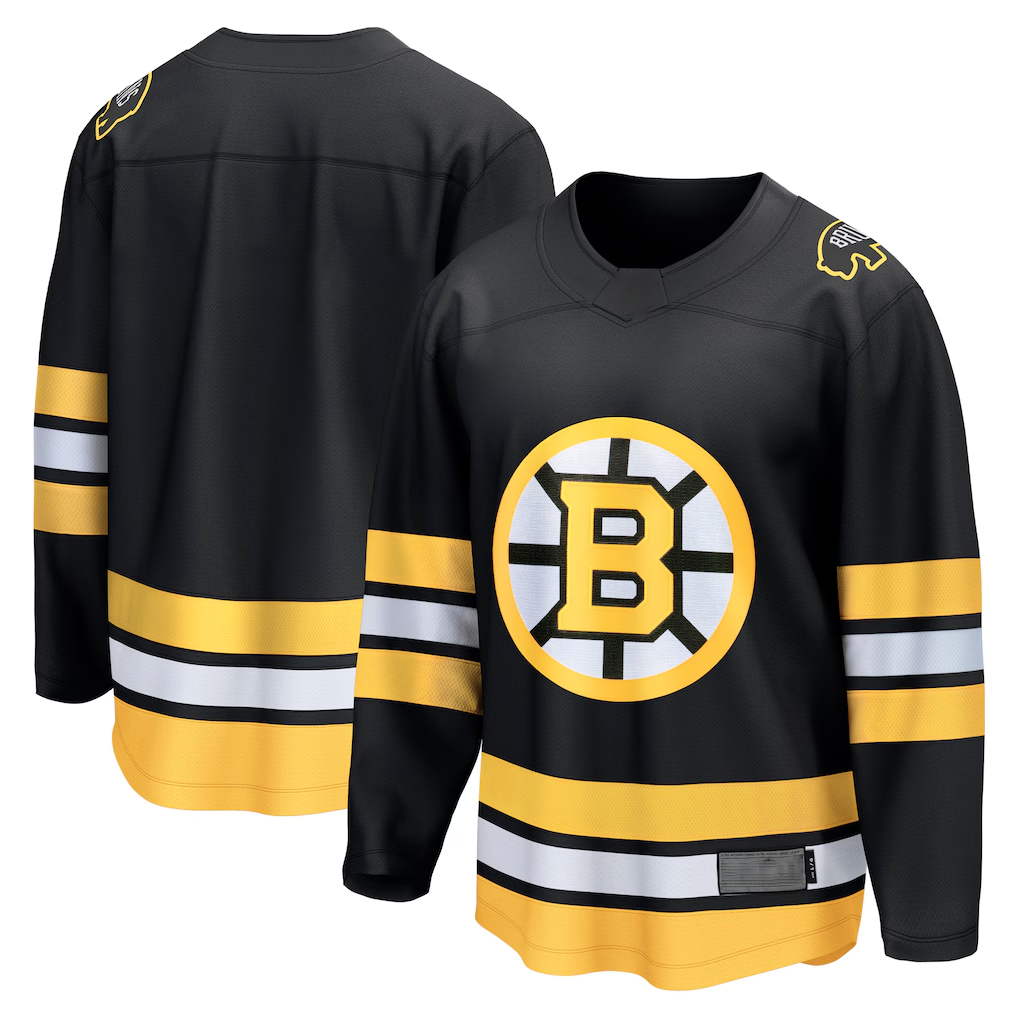 MATTH B.Bruins Black Anniversary Home Breakaway Stitched Jerseys