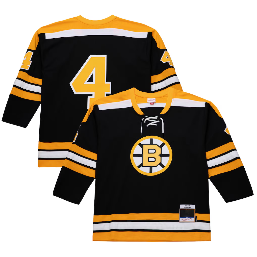 MATTH B.Bruins #4 Bobby Orr Black 1971-72 Power Play Stitched Jerseys
