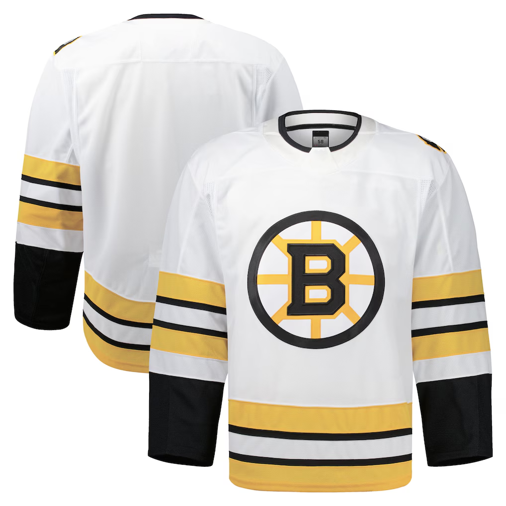 MATTH B.Bruins White Away Authentic Pro Stitched Jerseys