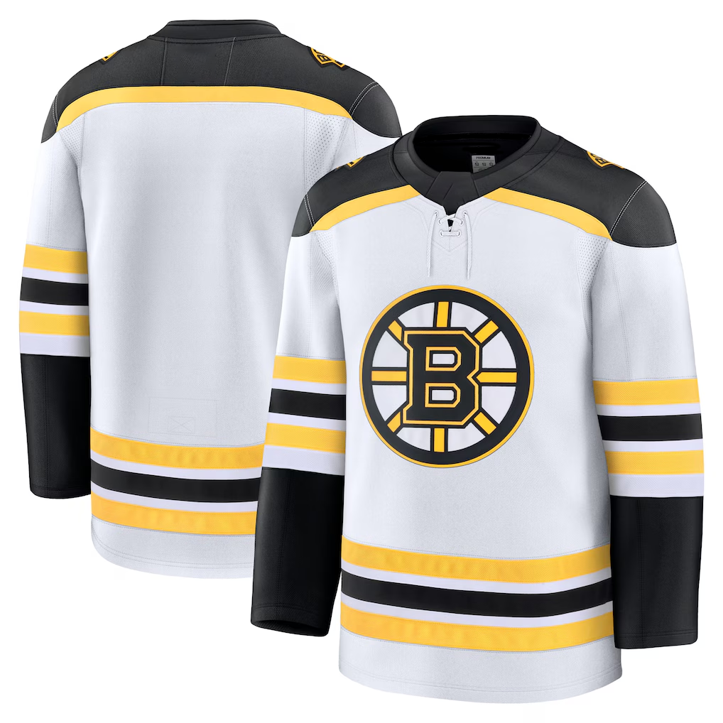 MATTH B.Bruins White Away Premium Stitched Jerseys
