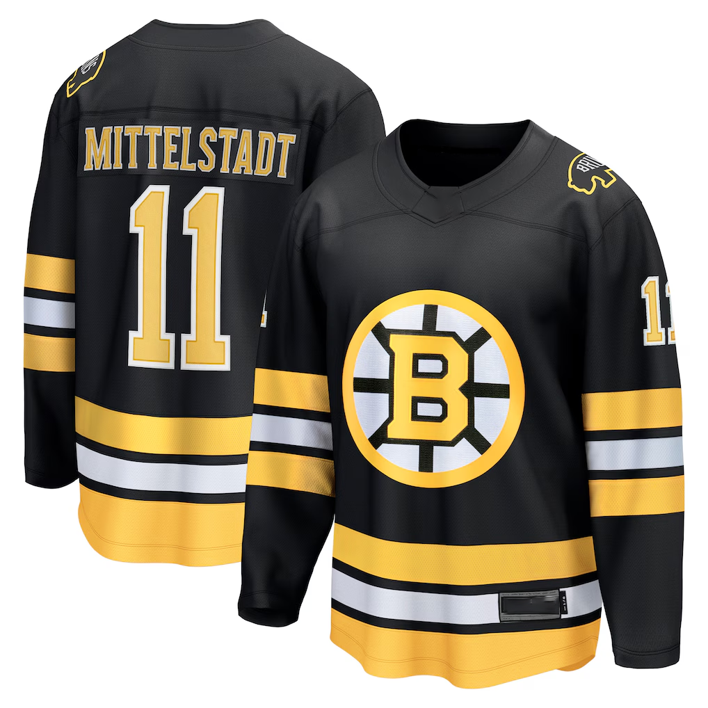 MATTH B.Bruins #11 Casey Mittelstadt Black Home Breakaway Player Stitched Jerseys