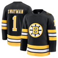 MATTH B.Bruins #1 Jeremy Swayman Black Home Premium Stitched Jerseys