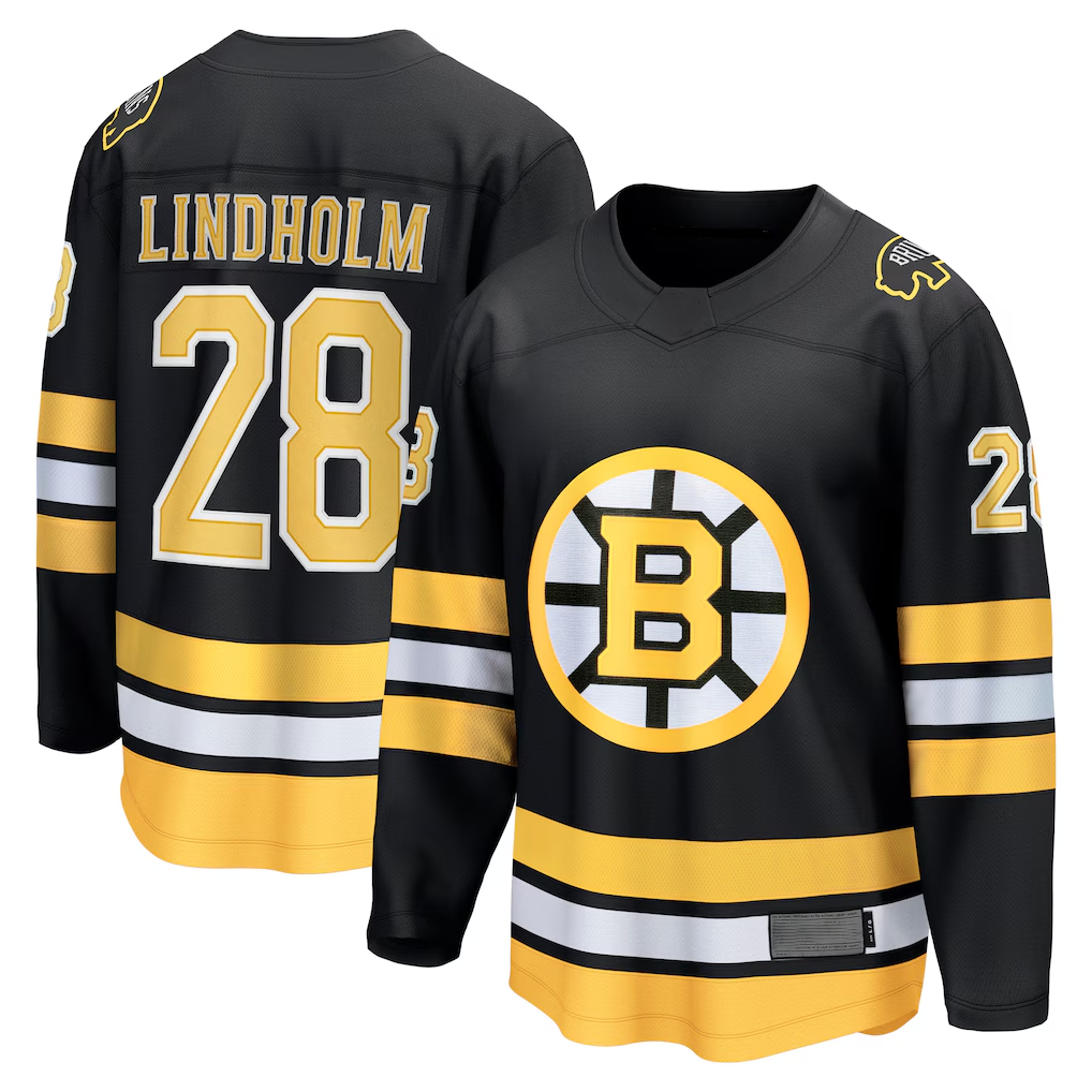 MATTH B.Bruins #28 Elias Lindholm Black Home Breakaway Player Stitched Jerseys