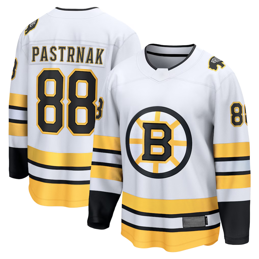 MATTH B.Bruins #88 David Pastrnak White Away Breakaway Player Stitched Jerseys