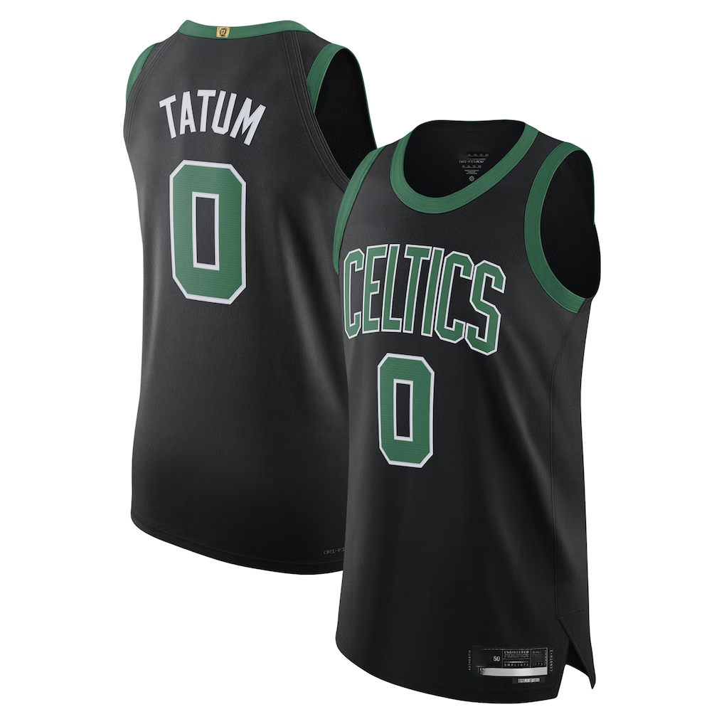 MATTH B.Celtics #0 Jayson Tatum Black Authentic Player Jerseys - Statement Edition