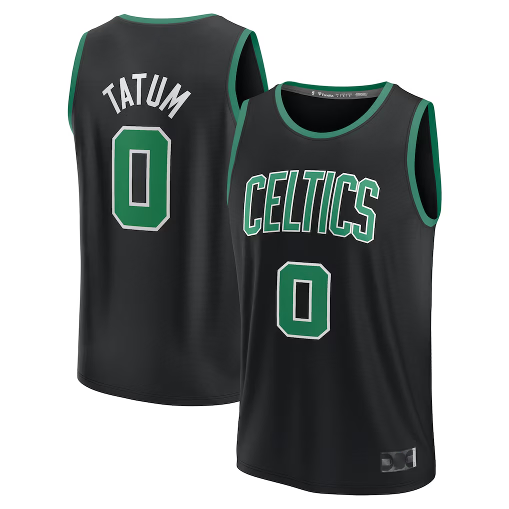 MATTH B.Celtics #0 Jayson Tatum  Black Fast Break Replica Player Jerseys - Statement Edition