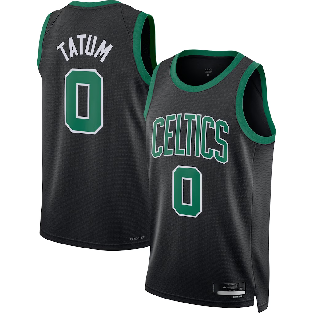 MATTH B.Celtics #0 Jayson Tatum  Black Swingman Jerseys - Statement Edition