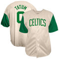 MATTH B.Celtics #0 Jayson Tatum  Cream Baseball Jerseys