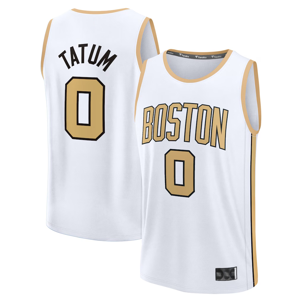 MATTH B.Celtics #0 Jayson Tatum  White 2025-26 City Edition Fast Break Jerseys