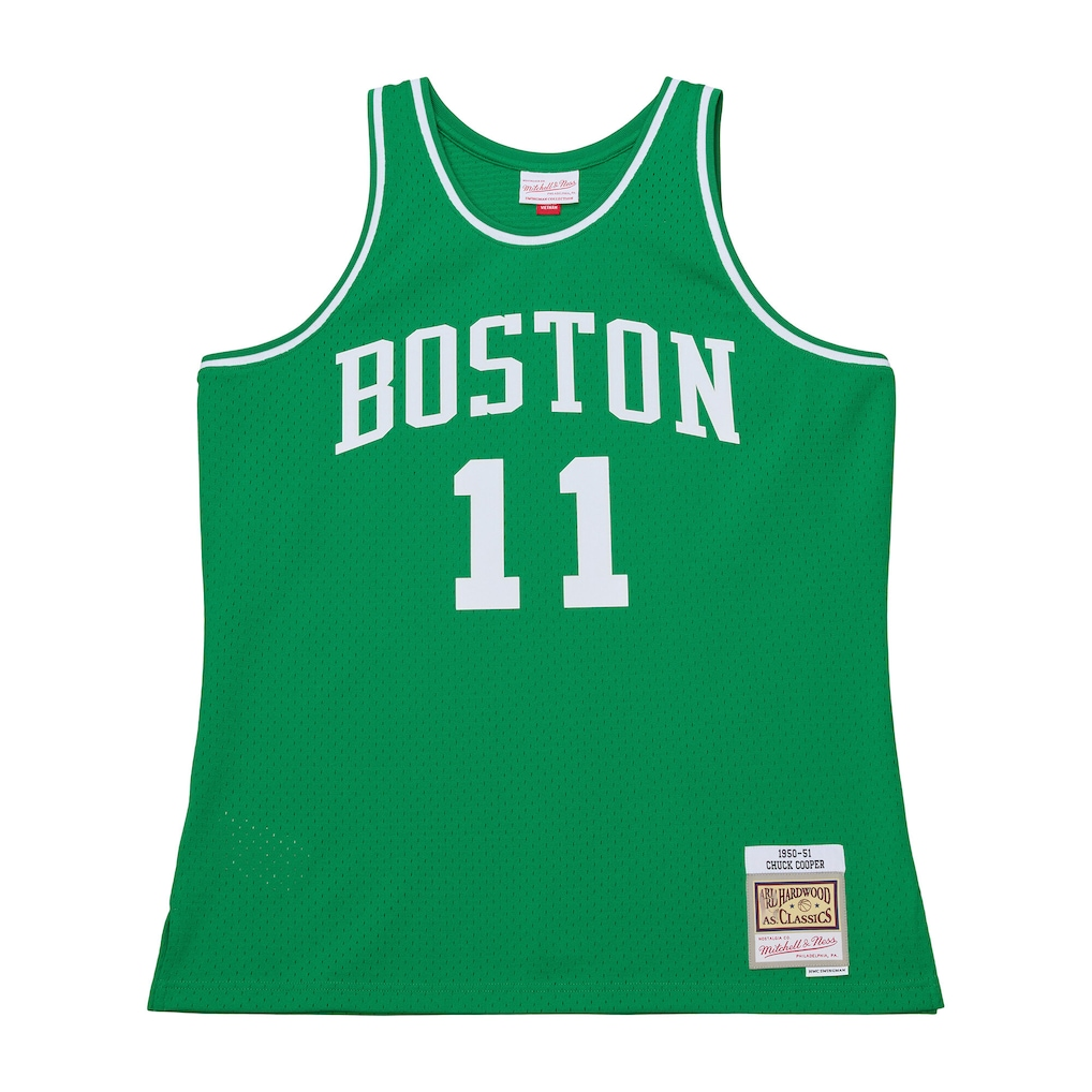 MATTH B.Celtics #11 Chuck Cooper Mitchell & Ness Kelly Green 1950-51 Pioneers Swingman Jerseys