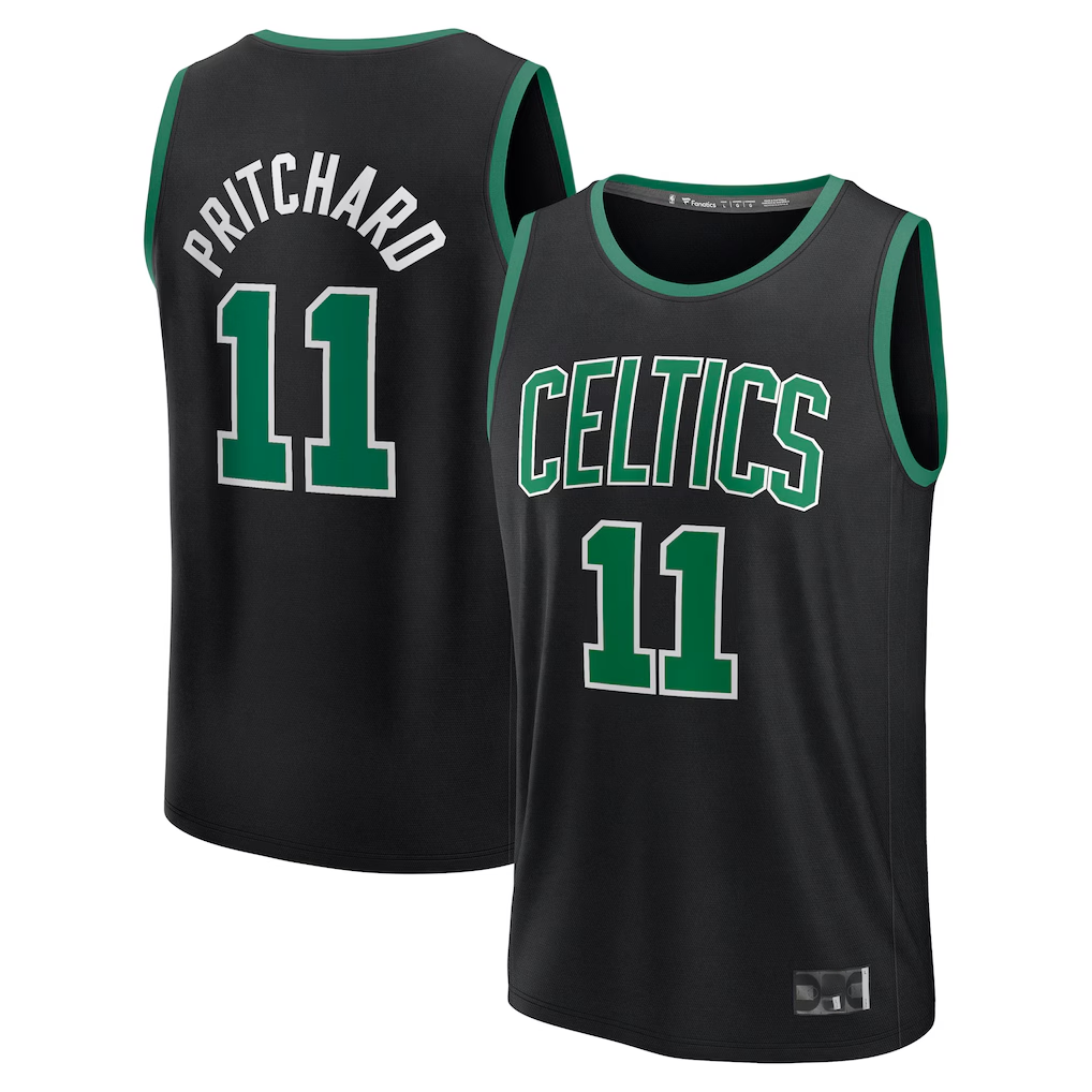 MATTH B.Celtics #11 Payton Pritchard  Black Fast Break Replica Player Jerseys - Statement Edition