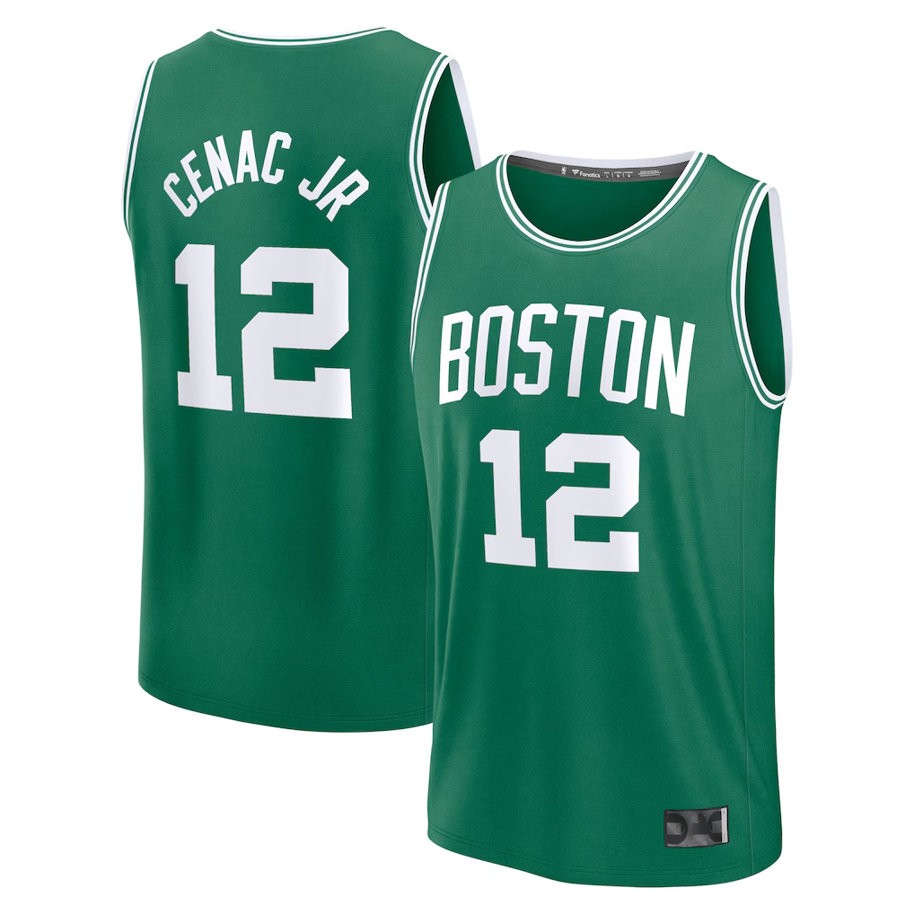 MATTH B.Celtics #12 Chris Cenac Jr. Green 2026 Draft First Round Pick Fast Break Jerseys - Icon Edition