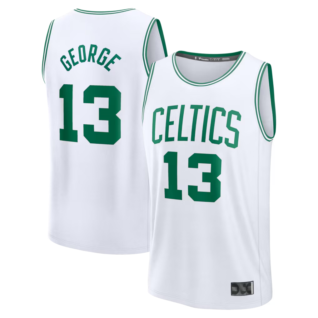 MATTH B.Celtics #13 Paul George  White Fast Break Replica Jerseys - Association Edition