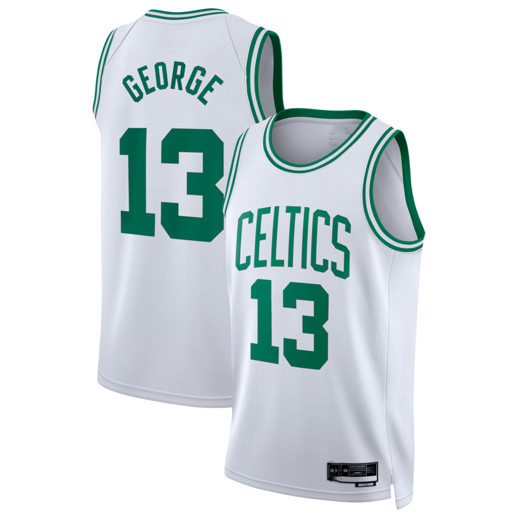 MATTH B.Celtics #13 Paul George White Swingman Jerseys - Association Edition