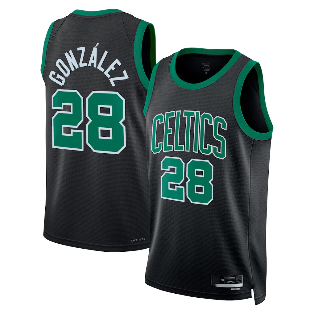 MATTH B.Celtics #28 Hugo Gonz¨¢lez Black Swingman Jerseys - Statement Edition