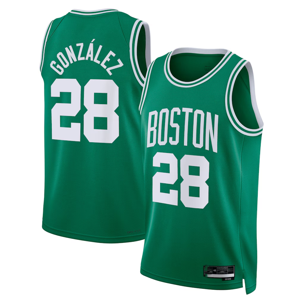 MATTH B.Celtics #28 Hugo Gonz¨¢lez Kelly Green Swingman Jerseys - Icon Edition