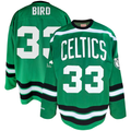 MATTH B.Celtics #33 Larry Bird Mitchell & Ness Kelly Green Big & Tall Hockey Jerseys