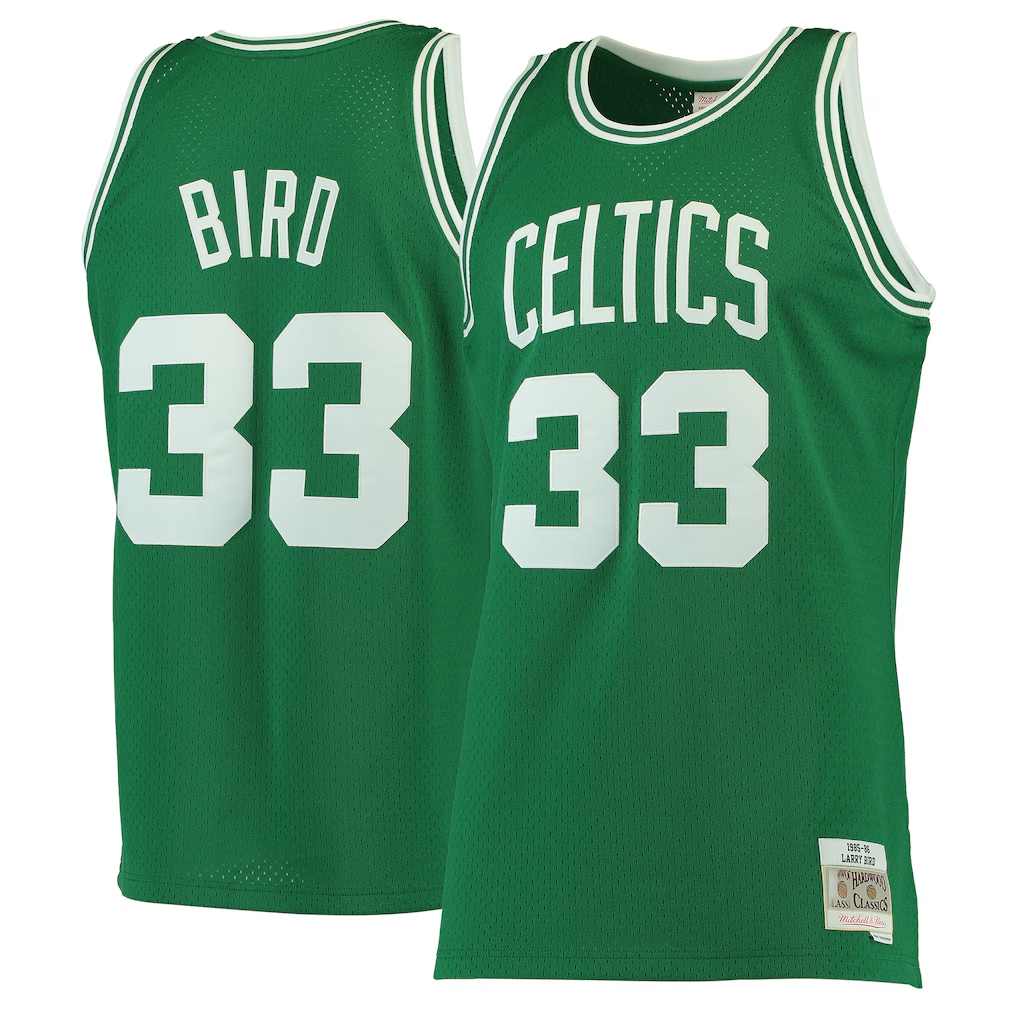 MATTH B.Celtics #33 Larry Bird Mitchell & Ness Kelly Green Hardwood Classics Swingman Jerseys