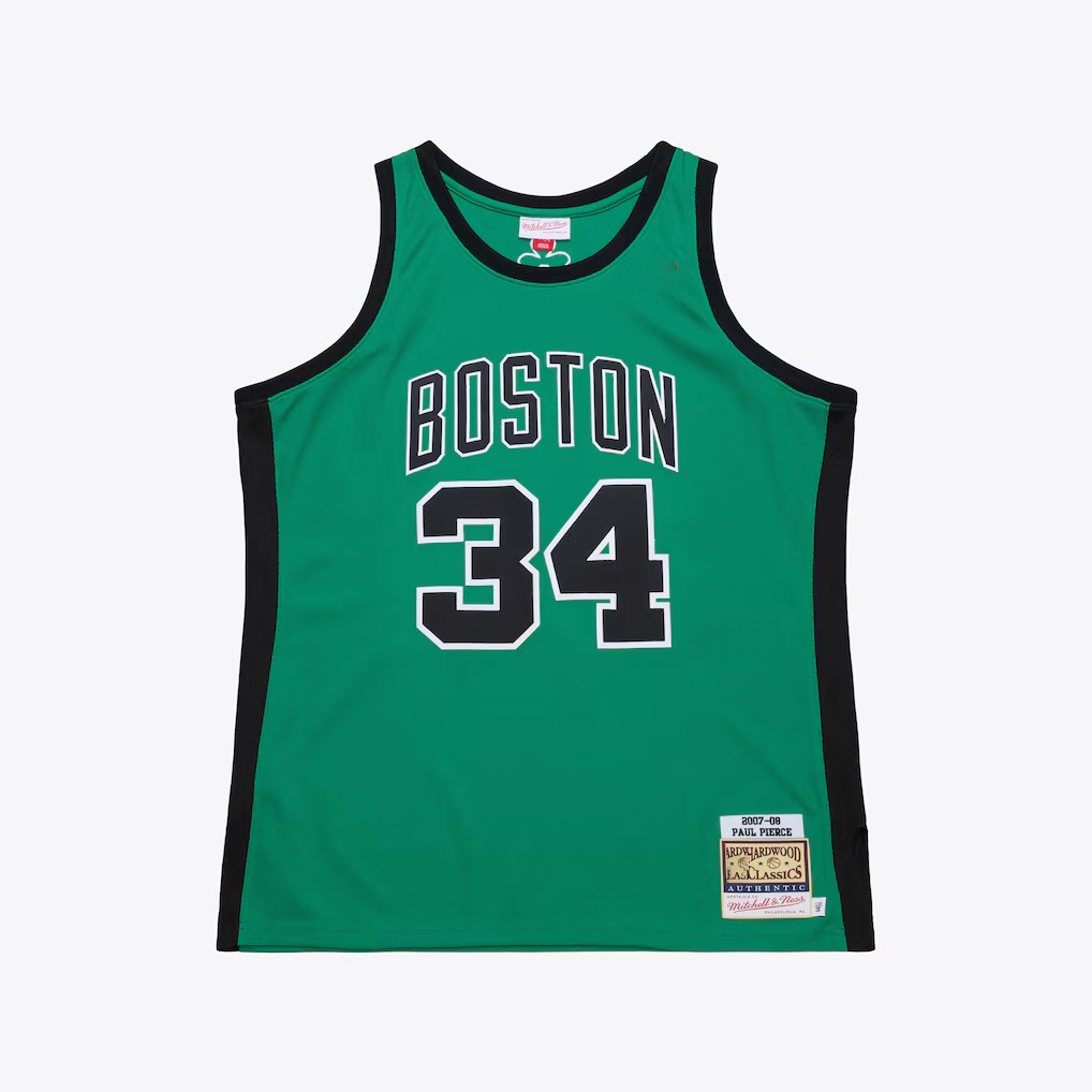 MATTH B.Celtics #34 Paul Pierce Mitchell & Ness Kelly Green 2007-08 Hardwood Classics Authentic Jerseys