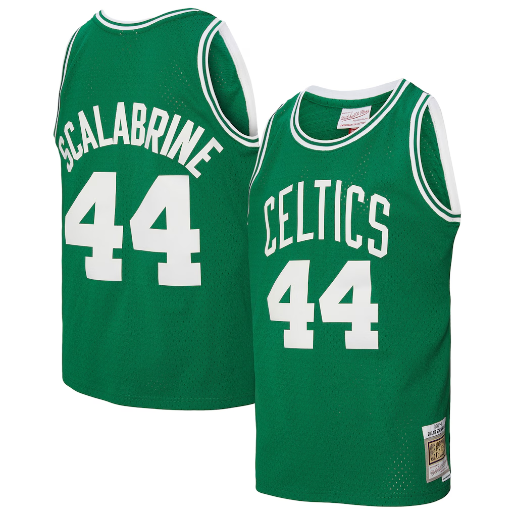 MATTH B.Celtics #44 Brian Scalabrine Mitchell & Ness Kelly Green 200708 Hardwood Classics Swingman Jerseys