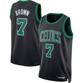 MATTH B.Celtics #7 Jaylen Brown Black Swingman Jerseys - Statement Edition