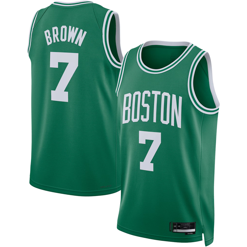 MATTH B.Celtics #7 Jaylen Brown Kelly Green Swingman Jerseys - Icon Edition