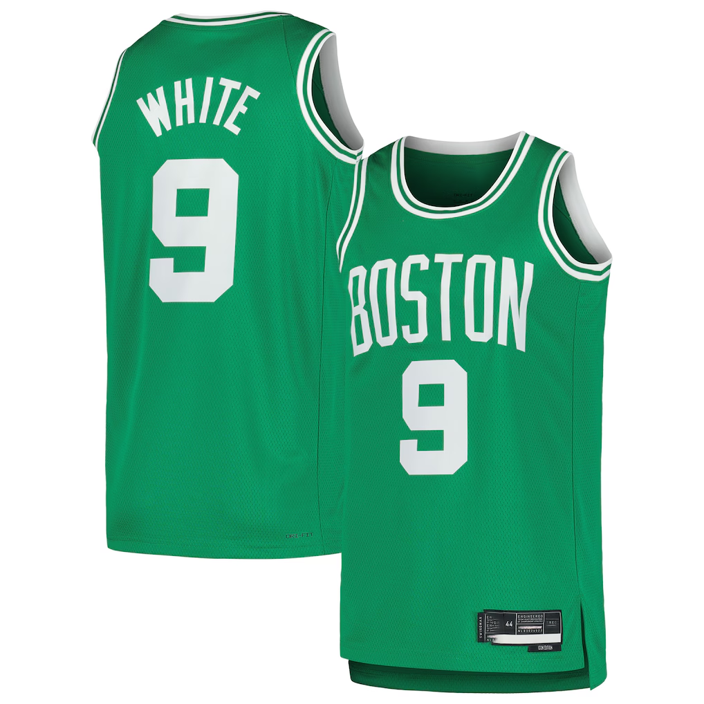 MATTH B.Celtics #9 Derrick White Kelly Green Swingman Jerseys - Icon Edition