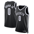 MATTH B.Nets #0 Mikel Brown Jr. Black Swingman Jerseys - Icon Edition