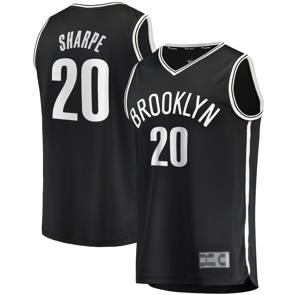 MATTH B.Nets #20 Day'Ron Sharpe  Black Fast Break Replica Jerseys - Icon Edition