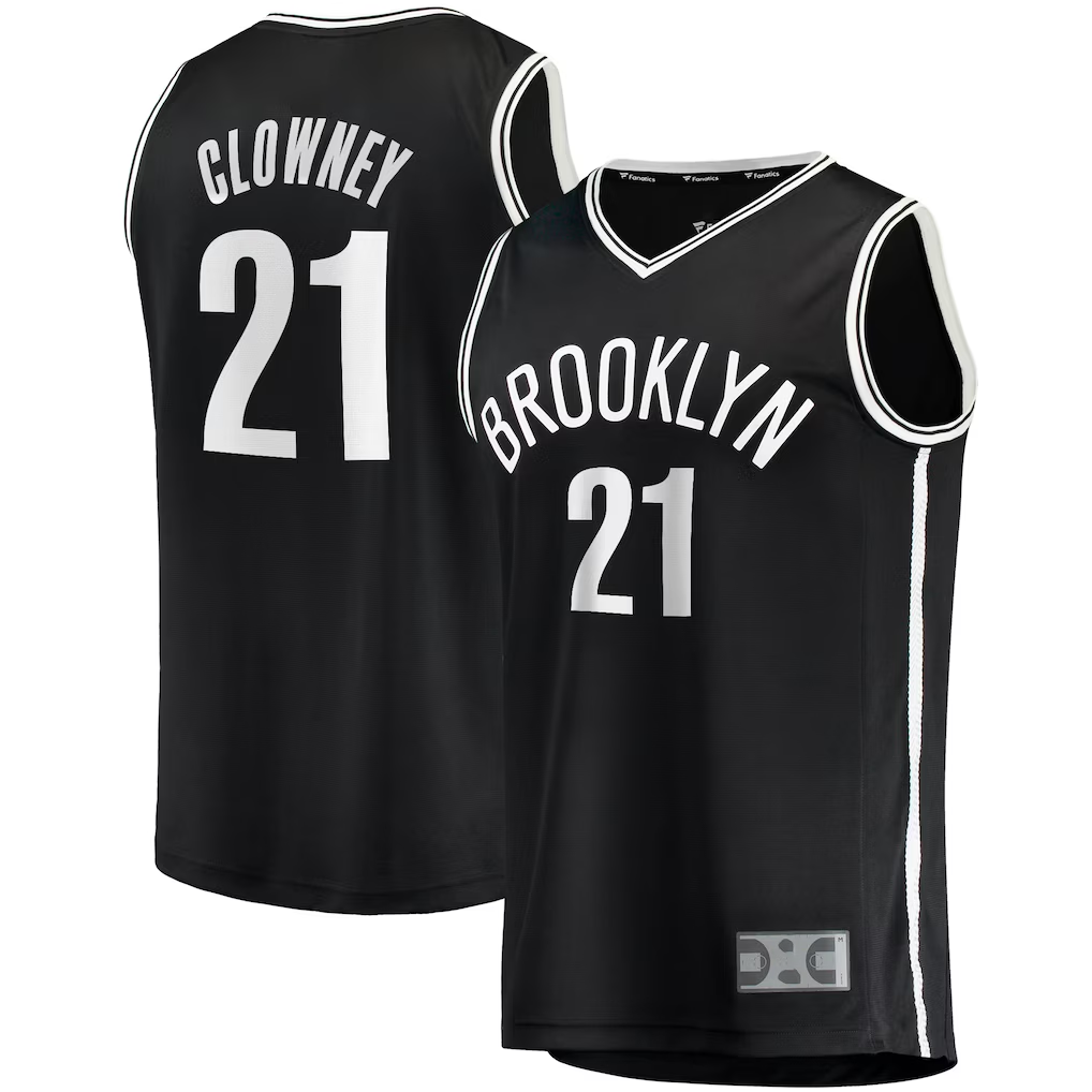 MATTH B.Nets #21 Noah Clowney Black Fast Break Replica Jerseys - Icon Edition